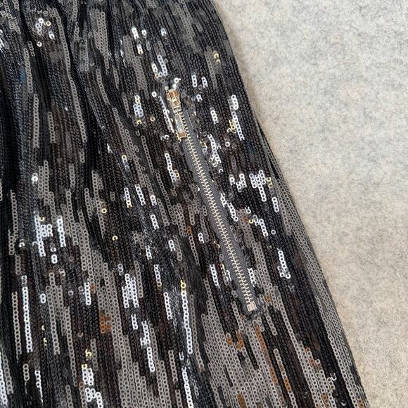 MsKIN6 Womens Black Sequin Shiny Loose Fit Wide Leg Dress Party Pants Size Large - Picture 5 of 13